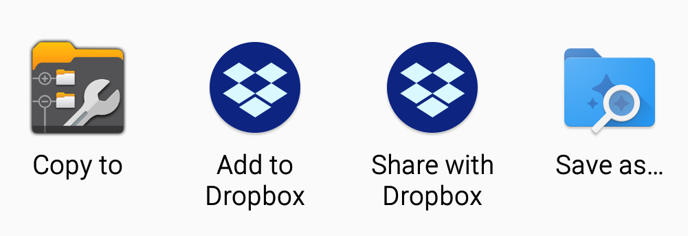 Share app picker with Amaze and X-plore options