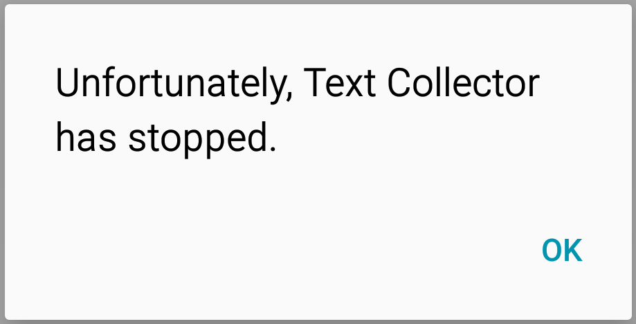 Crash dialog screenshot
