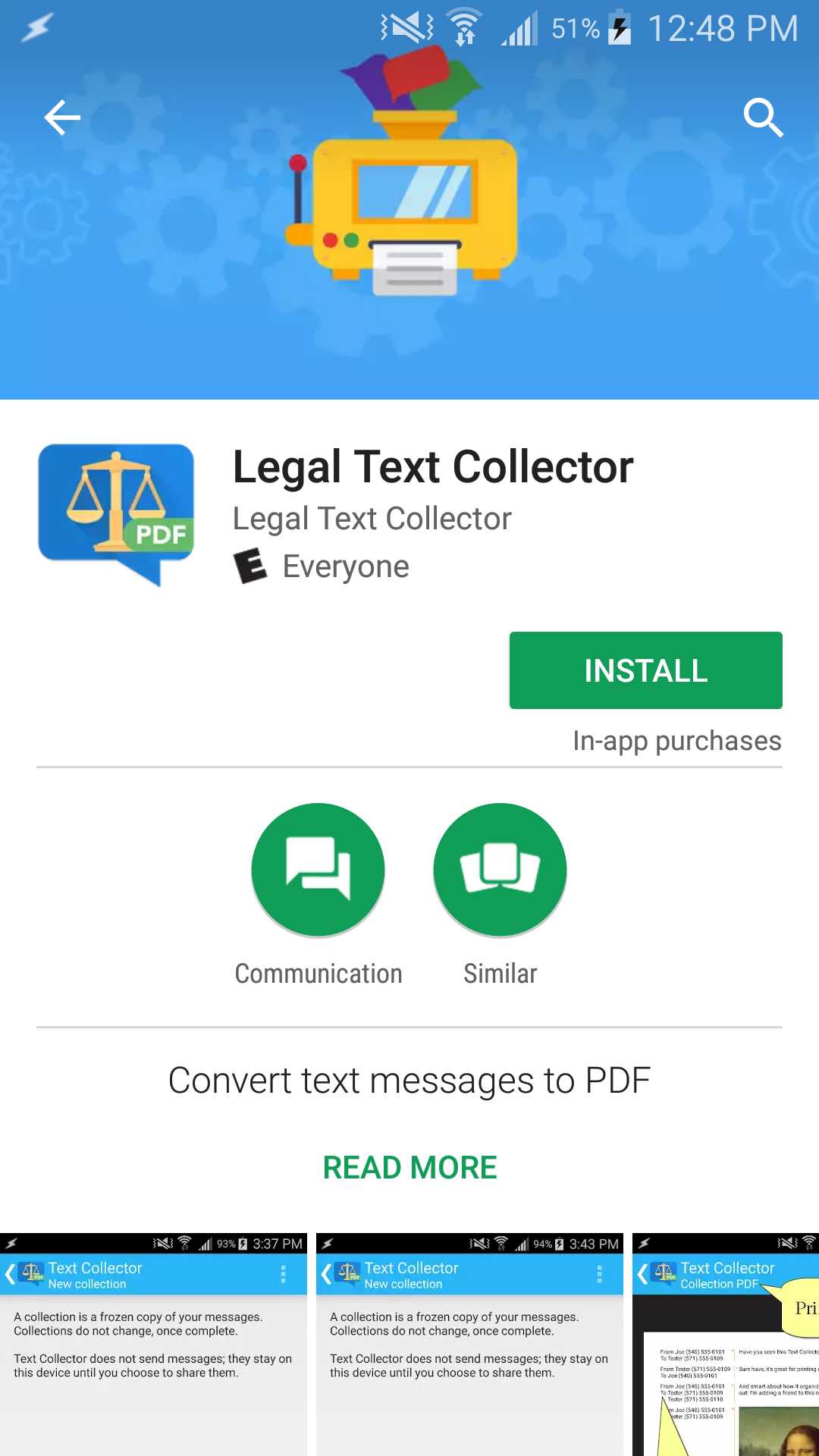 Text Collector in the Google Play store